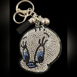 Crystal Tweety Bird Bag Charm Keychain